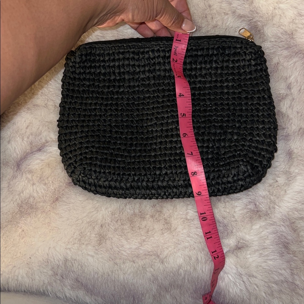 Anthropologie The Love Knot Slouchy Bag: Raffia Buckle Edition Black - Picture 15 of 17